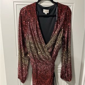 Glitter wrap dress